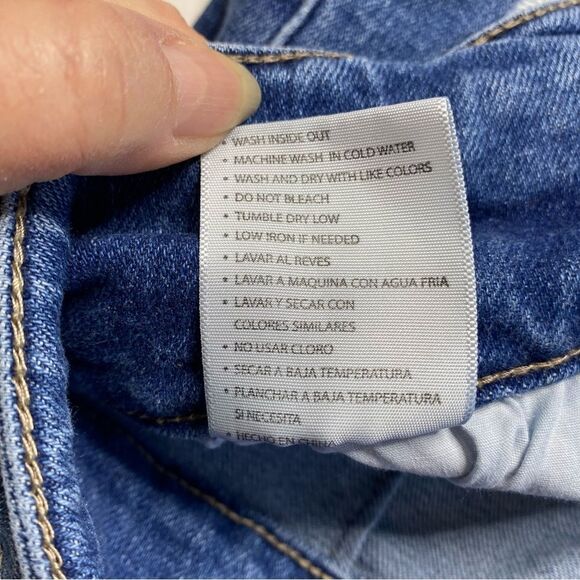 KanCan High Rise Double Button Super Skinny Distressed Denim Blue Jeans Sz 11/29 - Picture 14 of 15